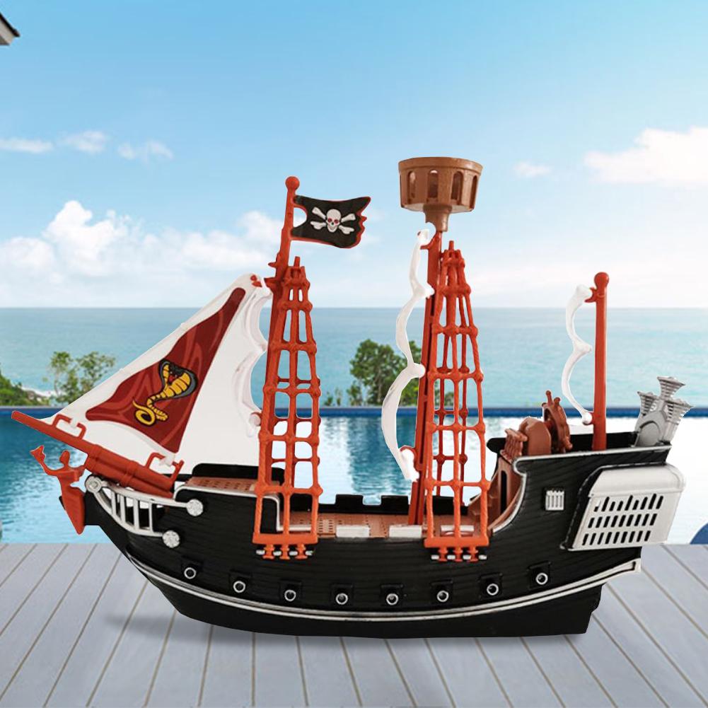 10in Pirates Ship Table Ornament Pirate Model Toys Exquisite Craftsmanship Unique Boats Model Special Gift for Children Kids