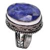 Sapphire Natural Gemstone Antique Silver Plated Ring US Size-6.75 R 633