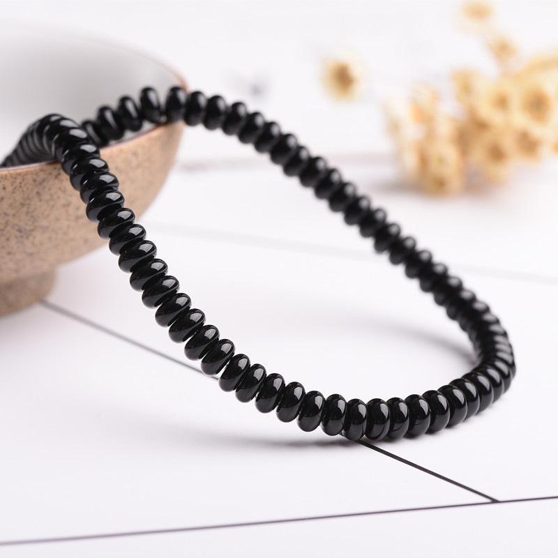 Natural Black Agate Abacus Beads for DIY Jewelry Making and Weaving