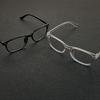 1/2 Pairs Unisex Casual Eyeglass Frames for Business Work Study TV Computer Use Black and Transparent Glasses