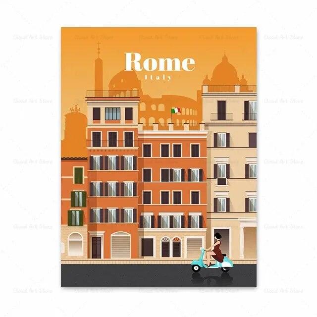 Paris Tokio Sydney Venedig Rom Florenz Santorini Reise Leinwand Malerei Wand Kunst Poster Wohnzimmer Dekoration Home Decor