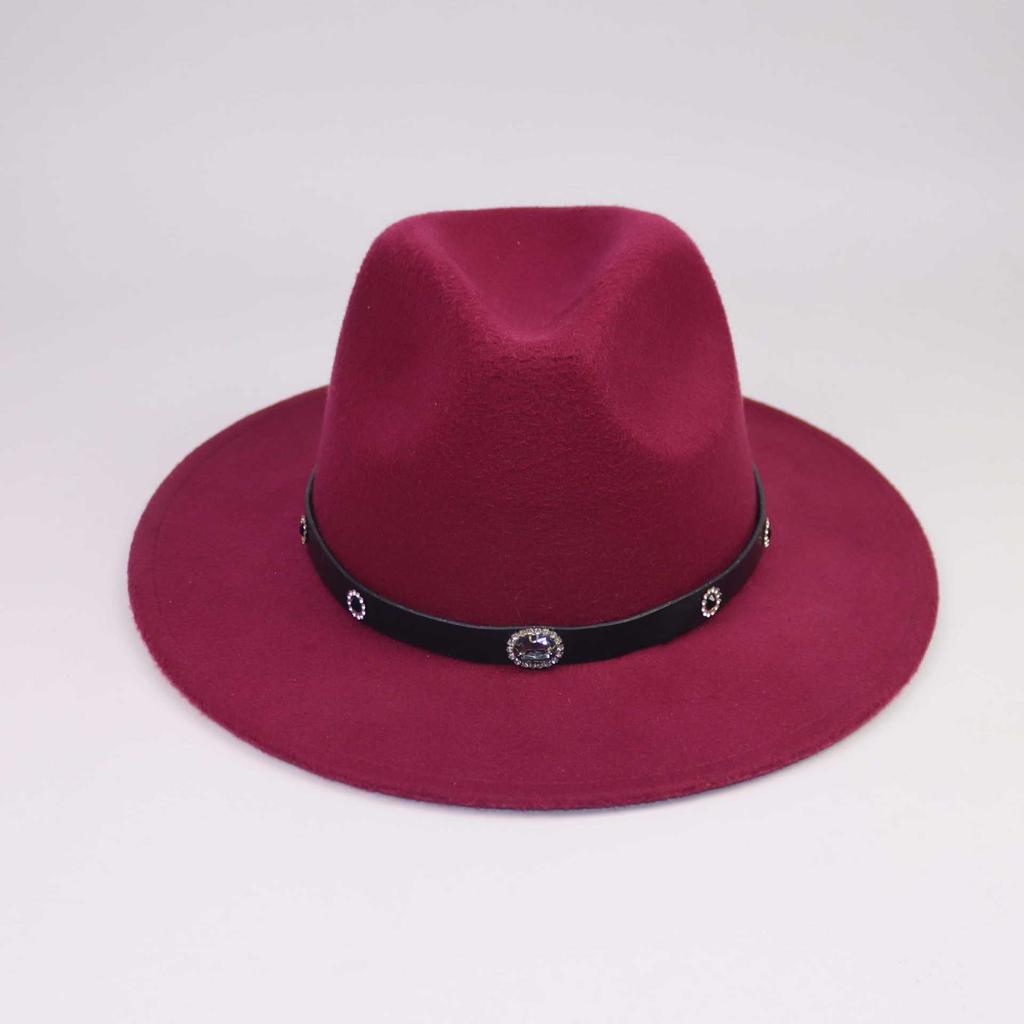 Four Seasons Men's Hat Women's Wool British European, American and Western Cowboy Hat Belt Jazz Hat