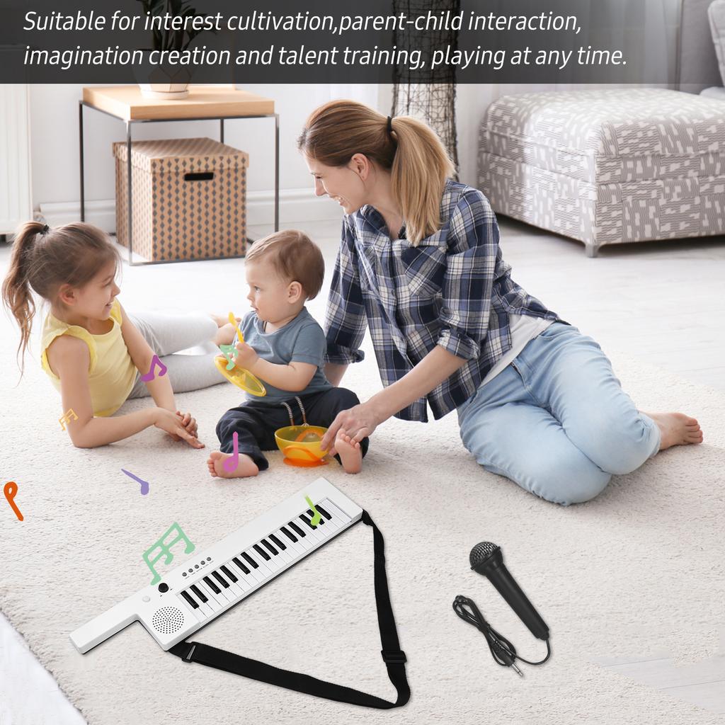 Guitar Electronic Piano with Mini Keyboard 37 Key Electronic Keyboard Piano Rechargeable Children  S Piano