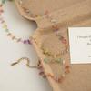 Women Multicolor Crystal Clavicle Chain Beaded Necklace Bracelet Set Niche Sweet Fashion Jewelry