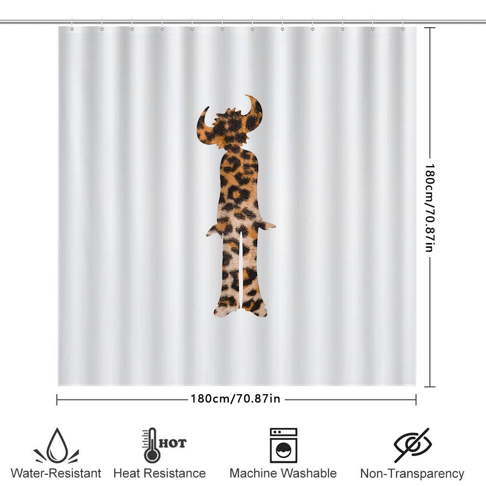 Unique Animal Shower Curtain Leopard Print Bathroom Decor Nature Wildlife Pattern Washable Fabric Modern Home Decor Gift