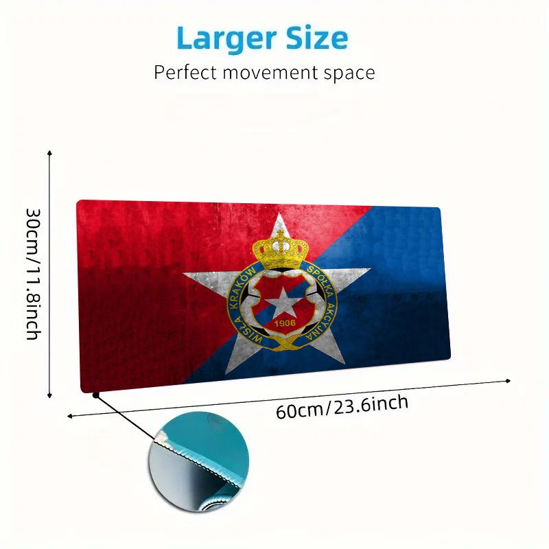 Red Star Belgrade Print Cushion Non-slip Laptop Tablet Big Mousepad XXL Mat Mini PC Playmat With Lock edge