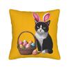 Funny Easter Cats Ears Bunny Eggs Pillow Case  Comfy Pillow Cover Vintage Pillowcases For Sofa Couch Bed Living Room