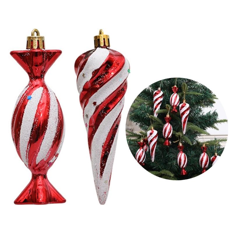 Holiday Candy Cane Tree Decoration Elegant Spirals Candy and Cane Christmas Tree Hanging Accessory for Holiday