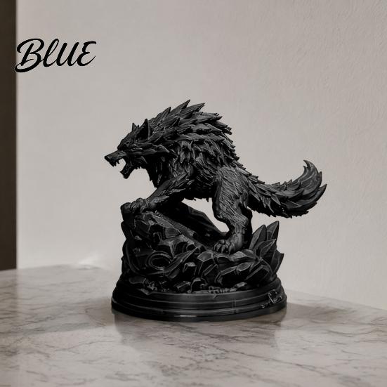 Wolf Desk Decoration 3D Printed Statue Howling Figurine