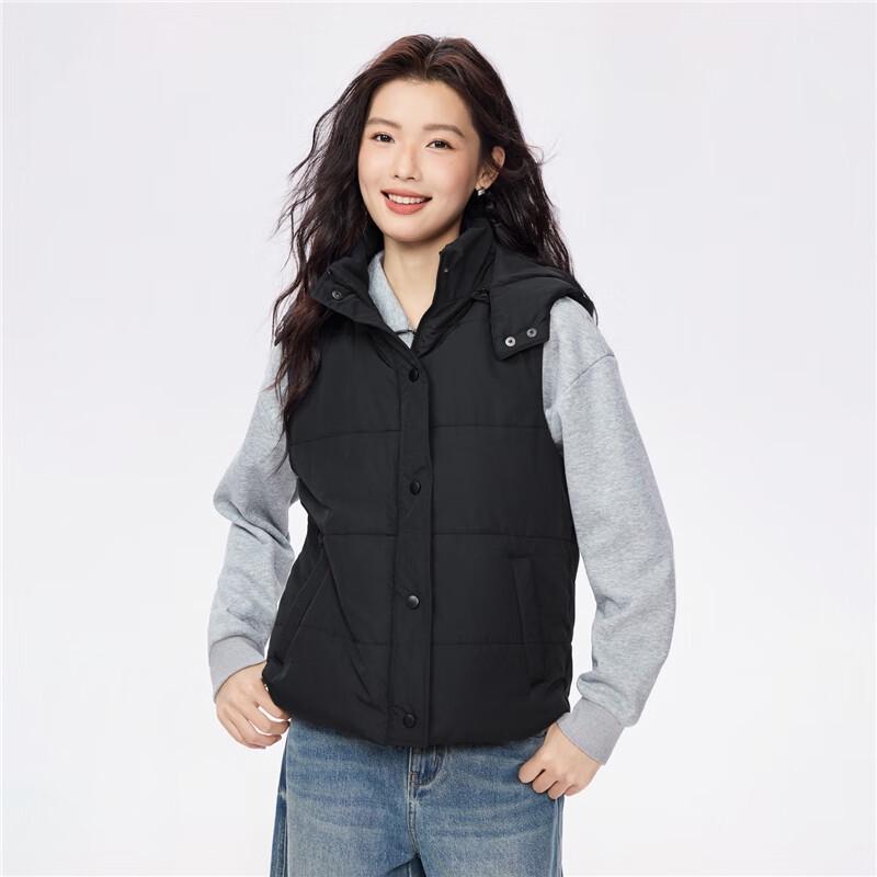 Giordano Women's Detachable Hood Padded Vest
