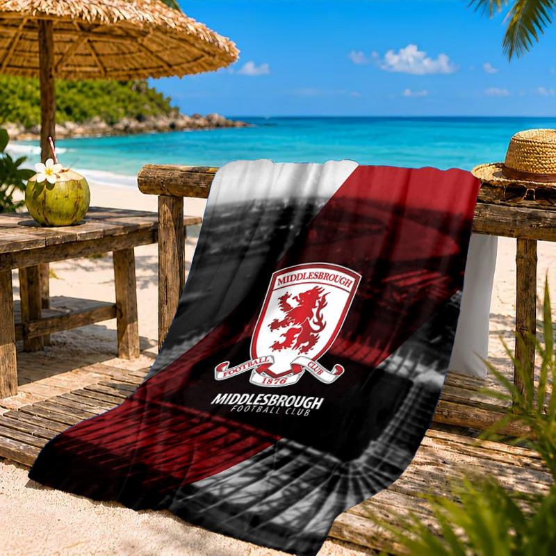 Football Club Emblem Printed Microfiber Beach Towel, Soft And Absorbent, Quick-Dry, Ideal for Summer Travel, Beach Essential, Swimming Pool
