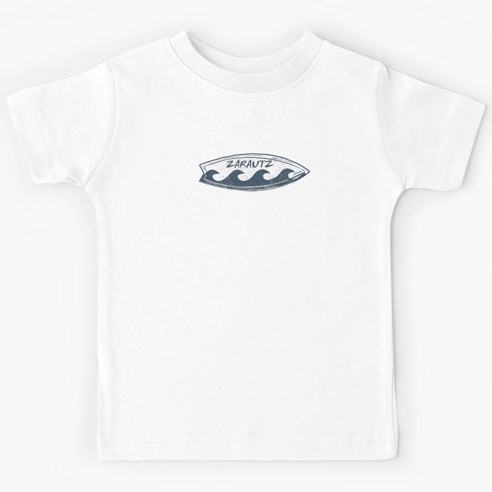 Zarautz Spain Old Surfboard Kids T-Shirt 130