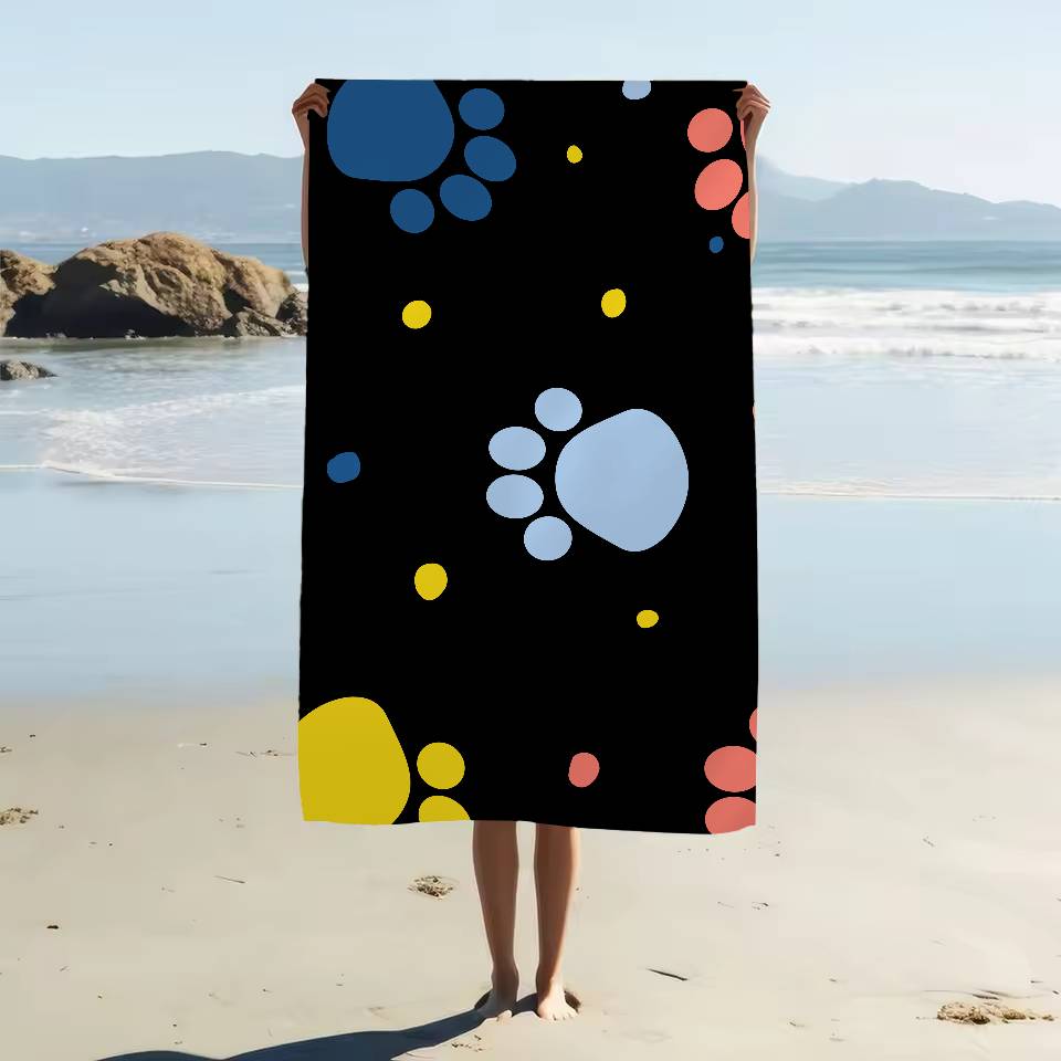 

Simple Cartoon Print Pattern Microfiber Blanket Quick Drying Beach Towels Oversized Printing Super Absorbent Pool Towel Blanket W40*H60(CM)