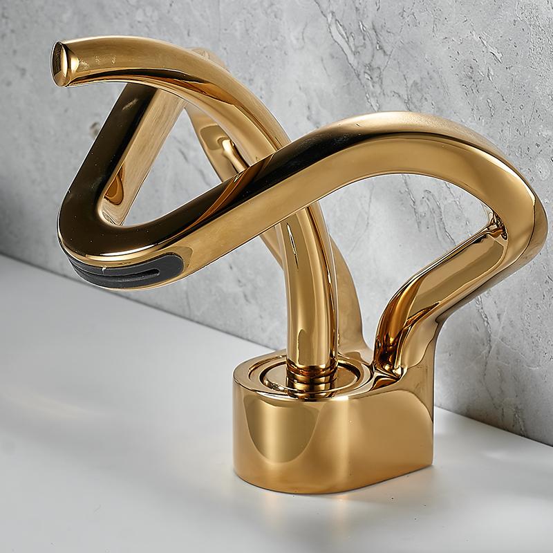 Wasserfall Kreative Badezimmer Waschtischarmatur Spültischarmatur Deckmontiert Heiß Kalt Wassermischer Kran Messingkörper Einlocharmaturen Mischer