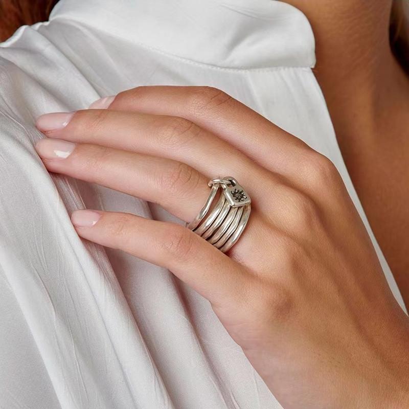 2026 New Best-selling Niche Design Six Ring Ring Ring Suitable As a Jewelry Gift for Couples