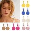 Big Round Geometric Hoop Earrings Summer Beach Boho Pendant Exaggerated Earrings