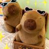 Wear Glasses Capybara Plush Doll Cartoon Capibara Fluffty Doll Capybara Plush Toy  Christmas Toy