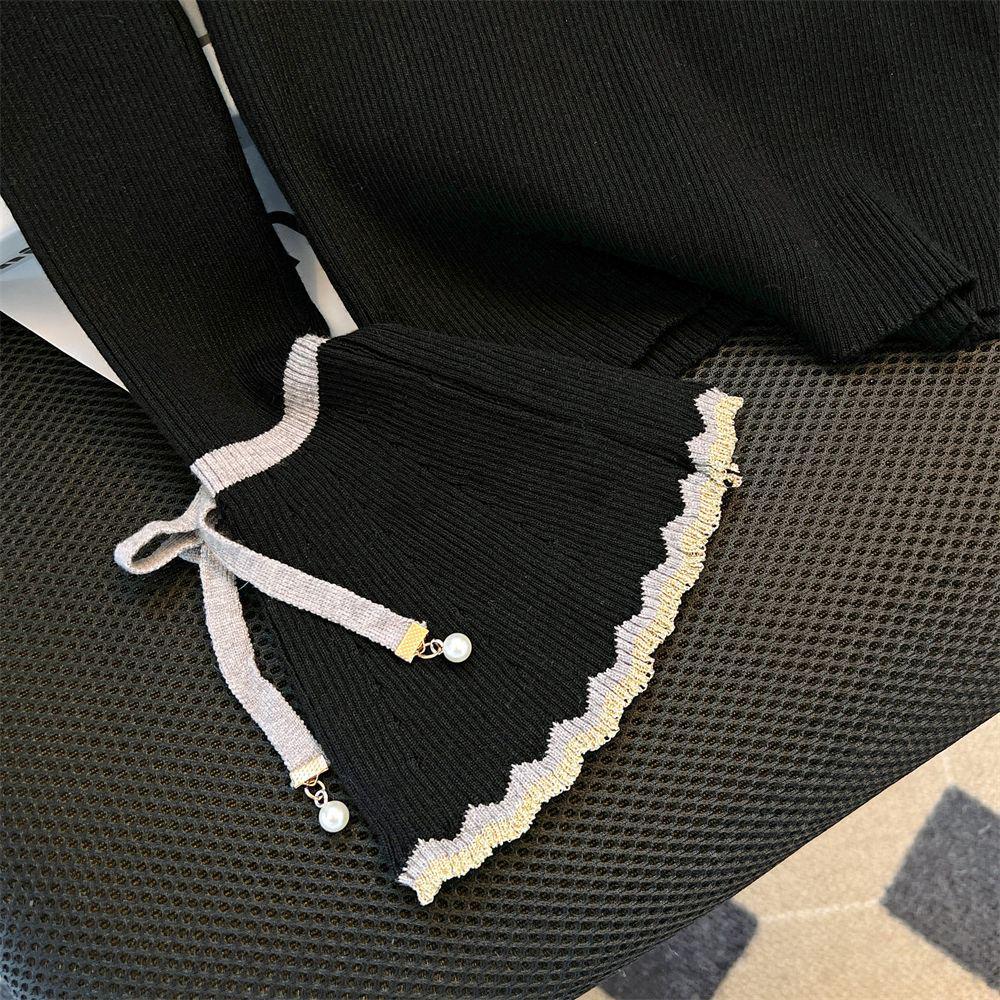 2025 Women's Lace-Up Bell Sleeve Knit Top: Age-Reducing Slim Fit for Autumn/Winter