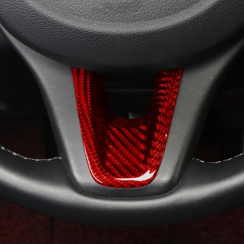 Red Red Carbon Fiber Steering Wheel Center Trim Cover For Genesis G70 2017 2018     G80 +