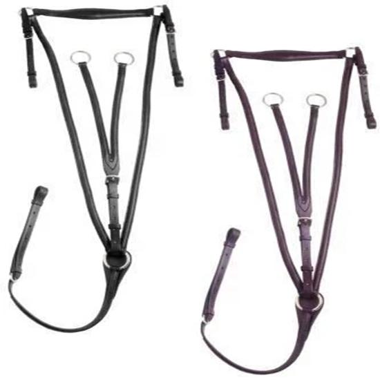 

Нагрудник для английского седла из премиальной кожи с мартингалом. Cob коричневый