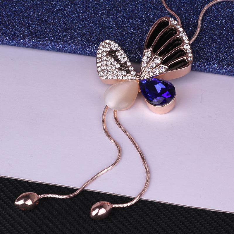 Japanese Fashion Butterfly Fringed Sweater Chain Women'S Long Autumn And Winter Clothes Accessories Necklace