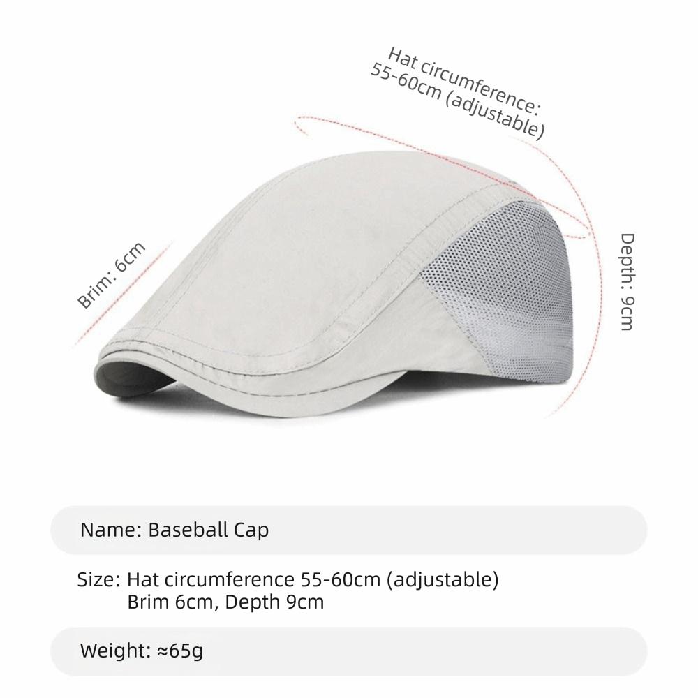 Retro Breathable Beret Men's Hat Mesh Speed Drying Forward Cap Adjustable Forward Hat Outdoor