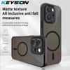 KEYSION Magnetic Phone Case for for VIVO V70 5G Soft Silicone+PC Matte Translucent Black Shockproof Back Cover for VIVO V70