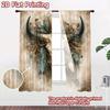 2D FLAT PRINTING 2pcs Curta (Without Rod) Boho Skull with Feathers Modern Curtain Modern Semi-Sheer Curta Weet Use for
