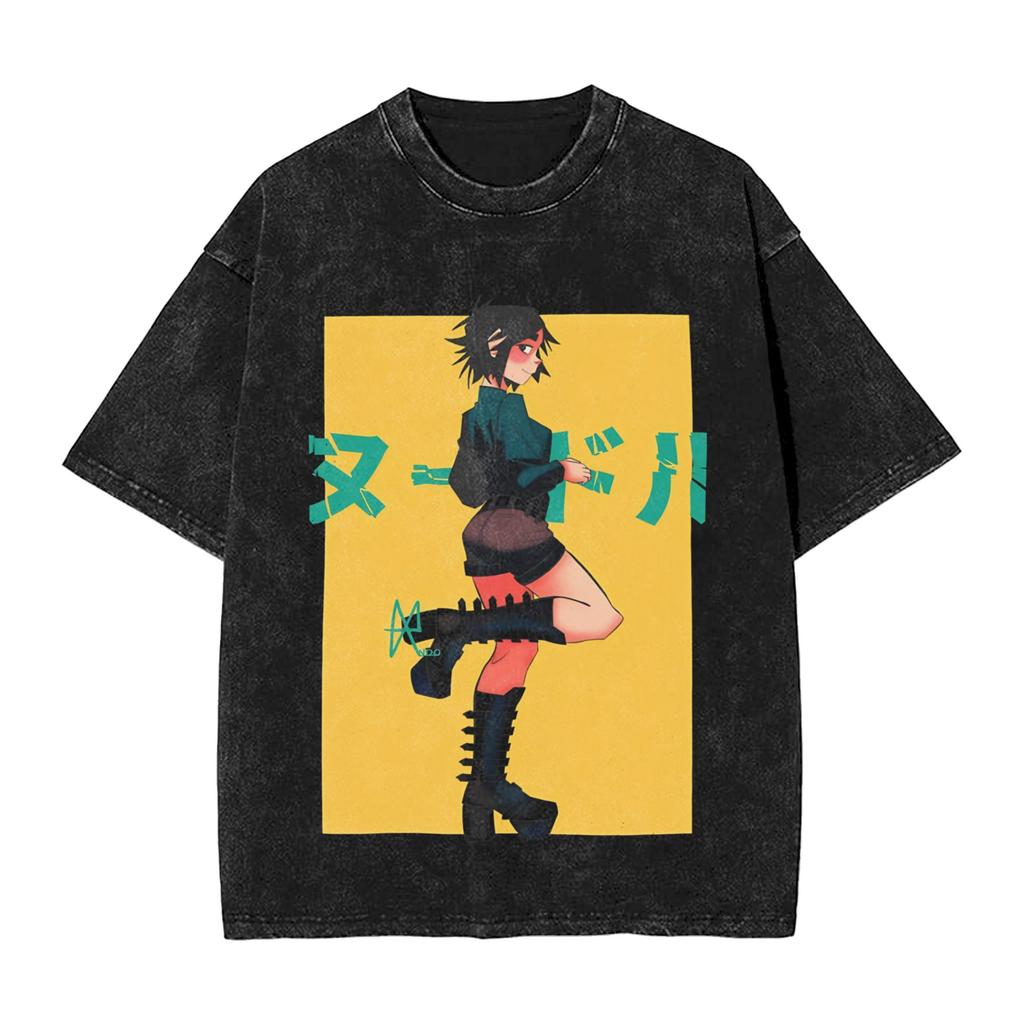 Streetwear Washed Tshirt Gorillazs Cotton Tshirts Novelty Tshirt For Male Summer Awesome Pattern Clothing