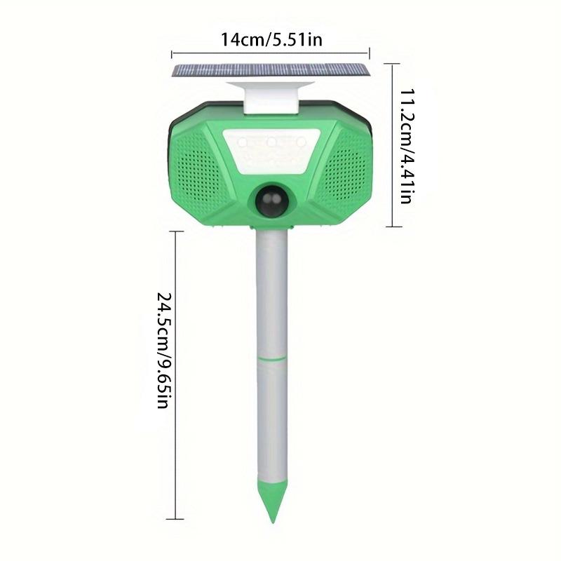 Ultrasonic Solar Animal Repeller with LED Strobe - Effective Against Cats, Birds, Mice, and Mosquitoes