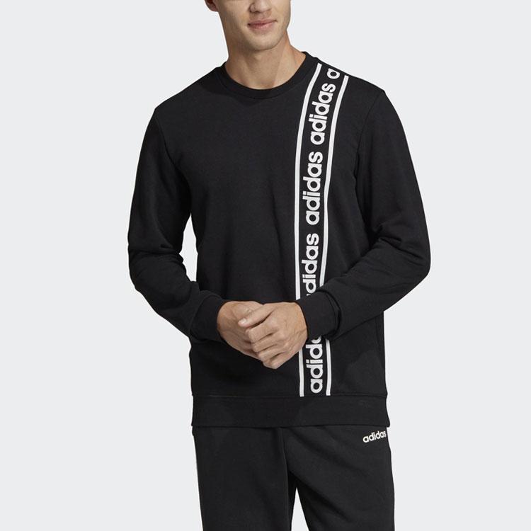 Adidas Sudadera de cuello redondo C90 Brd para hombre, tops negros EI5617