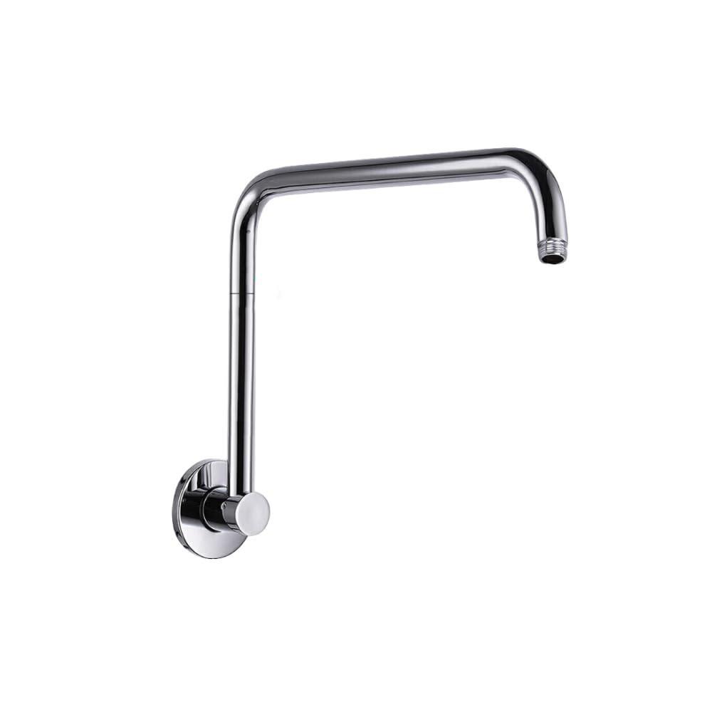 Stainless Steel High-Level Shower Extension Pipe,14.8-Inch, 360-Degree Swivel Shower Extension Pipe Arm,Swivel Shower Head Extension Arm with Flange