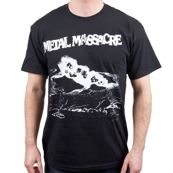 Metal Blade Records Metal Massacre Stampa Teschio Rosso Maglietta in Cotone Anni '80 Vintage Compilation Heavy Metal Unisex