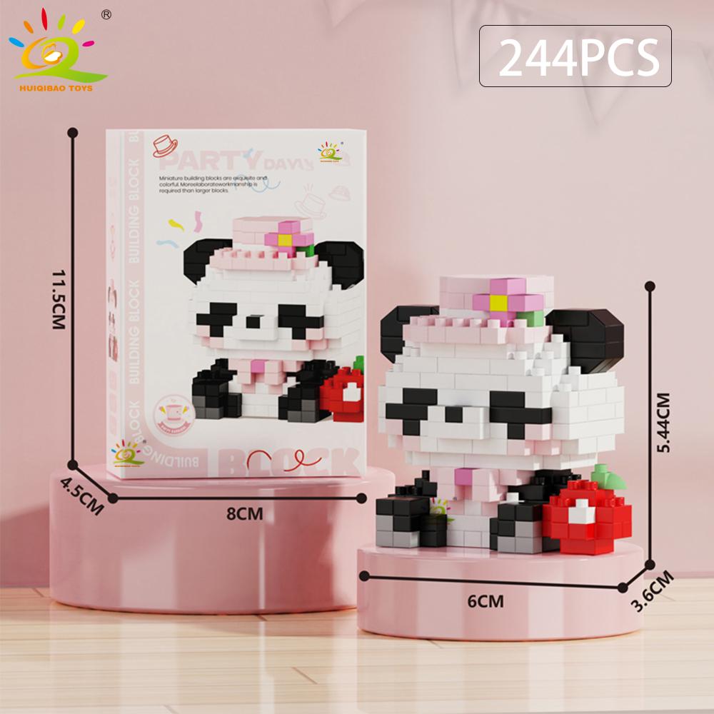 Mini Cute Panda Micro Building Blocks 3D Diamond Model Animal Bricks DIY City Construction Toys for Children Kids Gift