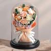 Artificial Rose Bouquet with LED Light Glass Dome Cover Eternal Flower Decoration Women Wife Girlfriend Anniversary Valentine's Day Mother's Day Gift