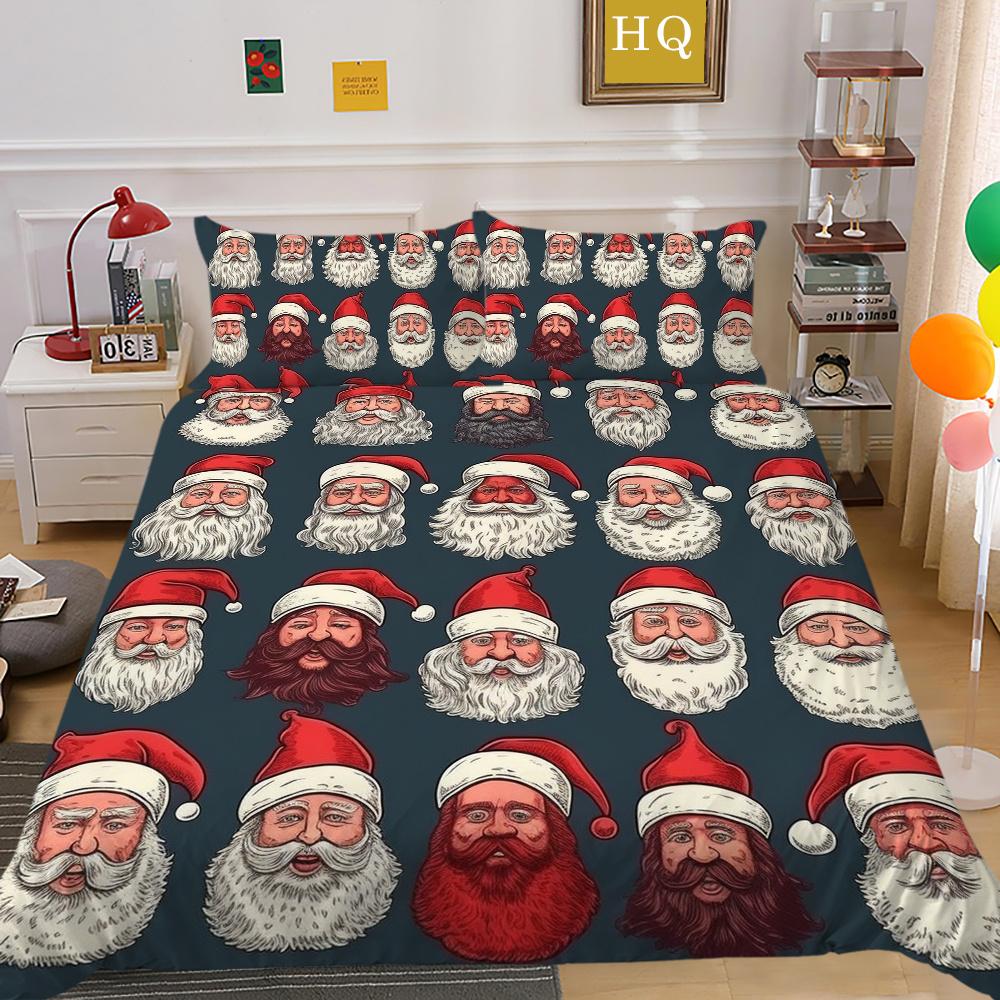 Christmas Printed Bed Cover King Size Polyester Home Textiles Teens Girl Cartoon Superior Bedroom Decor