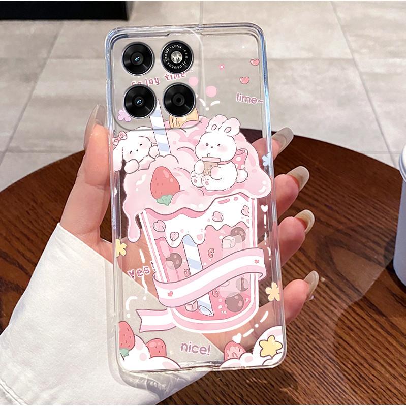 For Moto G67 G77 Case Clear Luxury Cute Love Rabbit Funny TPU Soft Silicone Phone Case For Motorola Moto G67 / G77 5G Back Cover