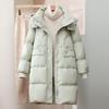 2025 Women's Winter Mid-Length Slimming Hooded Raglan Sleeve White Duck Down Coat