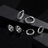 Multi Style Fashion Stainless Steel Hoop Earrings, Vintage Sword Star Geometric Pendant Men's Earrings, Hip Hop Piercing Jewelry