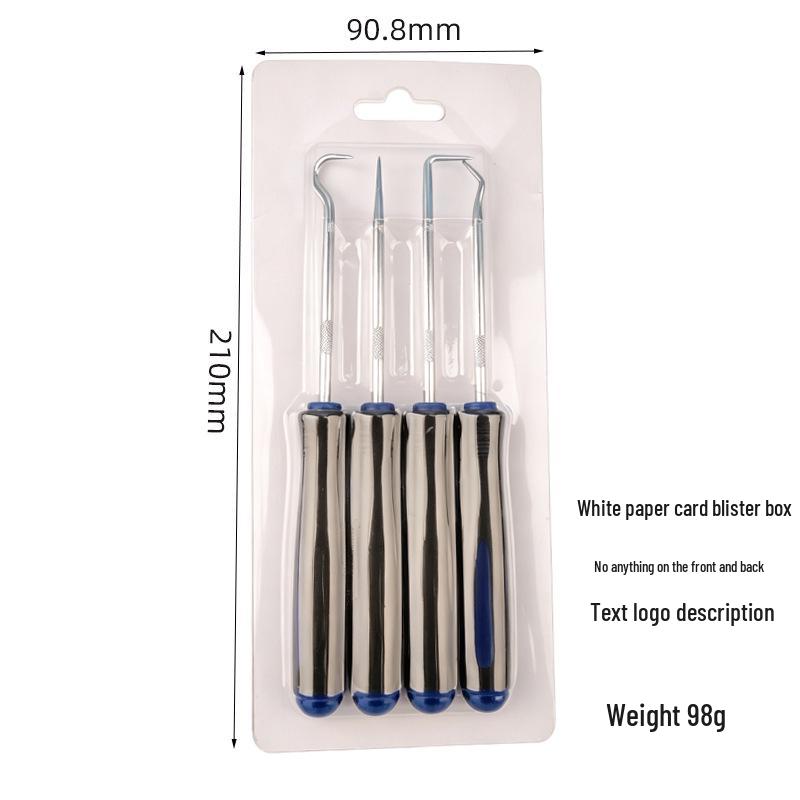 4-Piece Auto Repair Tool Set: Tire Patching, Oil Seal Hook, Screwdriver.