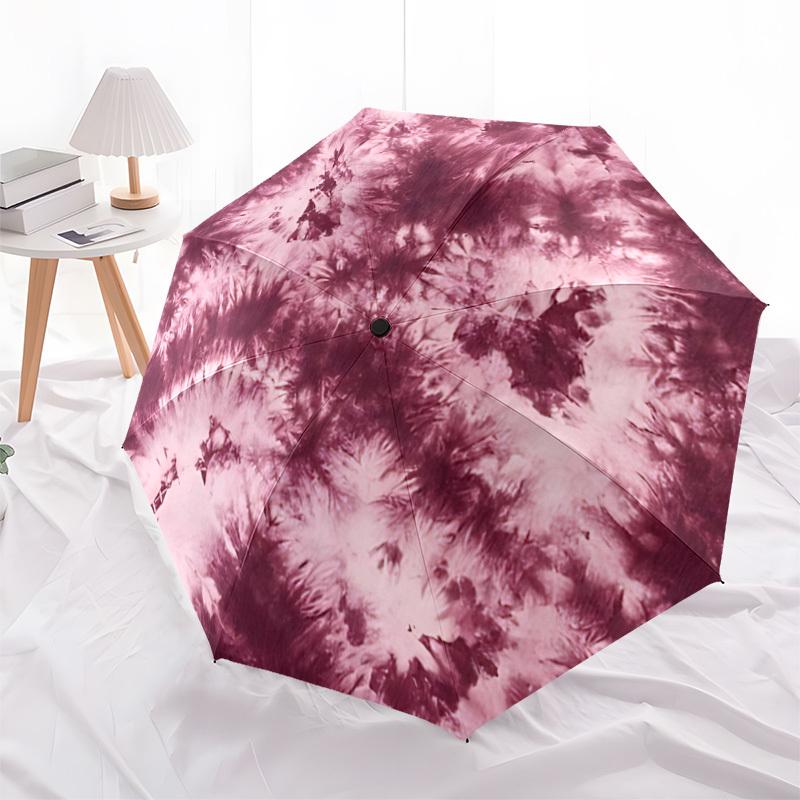 1pc Floral Pattern Automatic Folding Umbrella - Portable Collapsible Design, 8-Rib Iron Frame, Durable Fabric Yy251125168