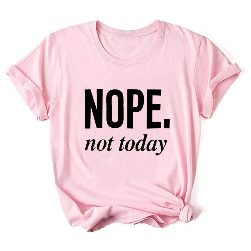 Women Nope Not Today 90S Black Graphic T Shirt Girl Harajuku 90S Black Clothes Female Graphic