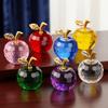Crystal Glass Fruit Figurines Realistic Design 3D Desktop Ornament Art Chic Fruit Collectible Figurines Kitchen Tabletop