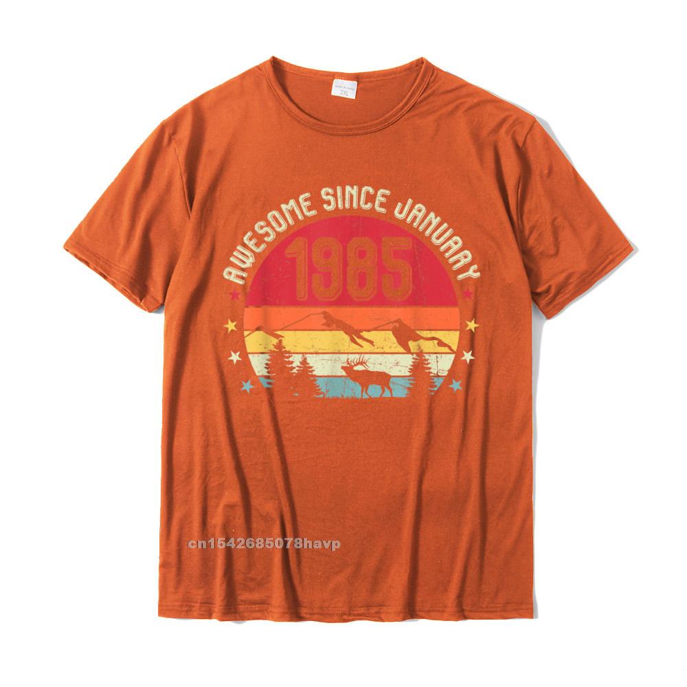 Awesome Since January 1985 Birthday Shirt Vintage Shirt TShirt Cotton Tees For Unisex Summer T Shirt Casual Retro