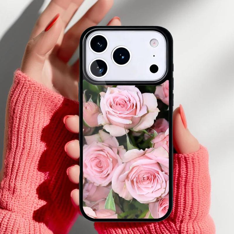 Bright Red Roses Flowers Phone Case for iPhone 17 16 15 14 13 Pro Max Back Cover for 12 11 Pro Coque