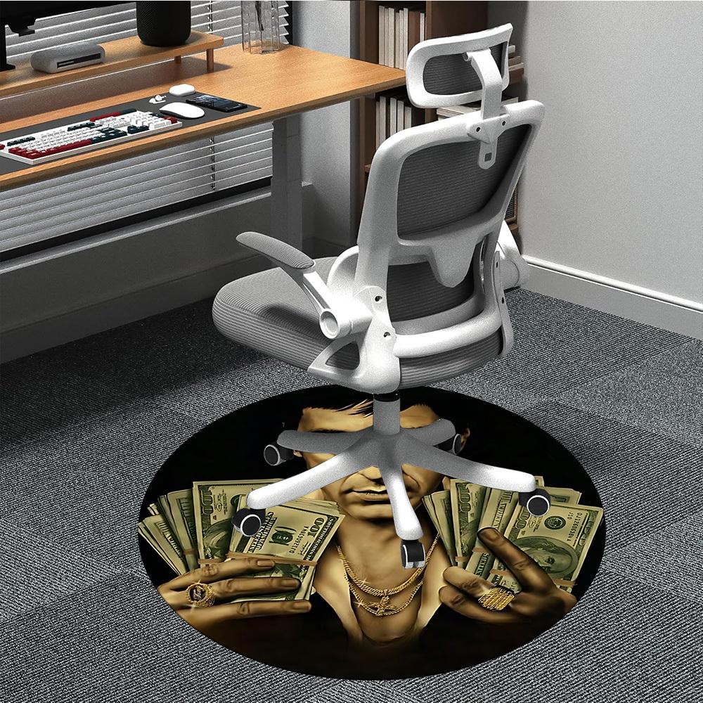 1PC Scarface Office Round Rug, Non-slip, Soft and Durable Office Rug for Interior Decoration, Perfect for Office, Beautiful Decoration