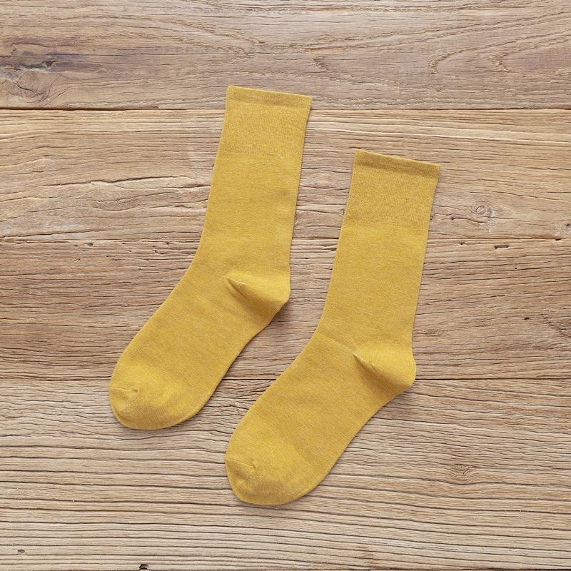5 Pairs of Female Autumn Trend High Tube Solid Color Pile Socks