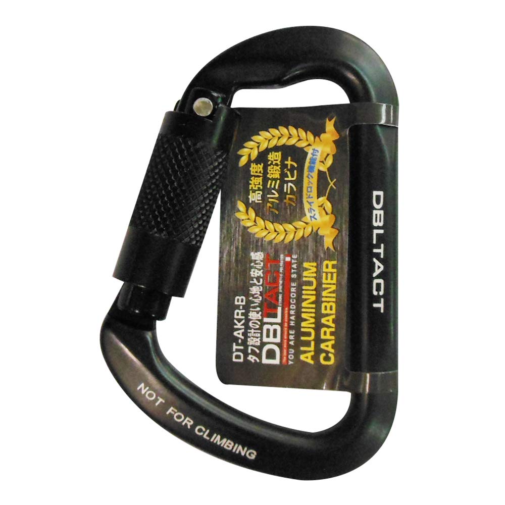 Sankyo Corporation DBLTACT Aluminum Forged Locking Black Carabiner, DT-AKR-B чёрный