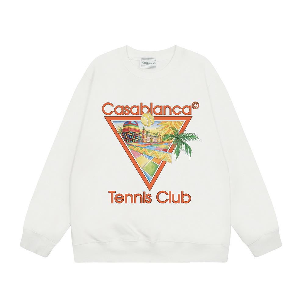Grenzüberschreitende trendige Marke Casablanca Casablanca Buchstabe gemaltes Print 380g Herren- und Damen- Rundhals-Pullover