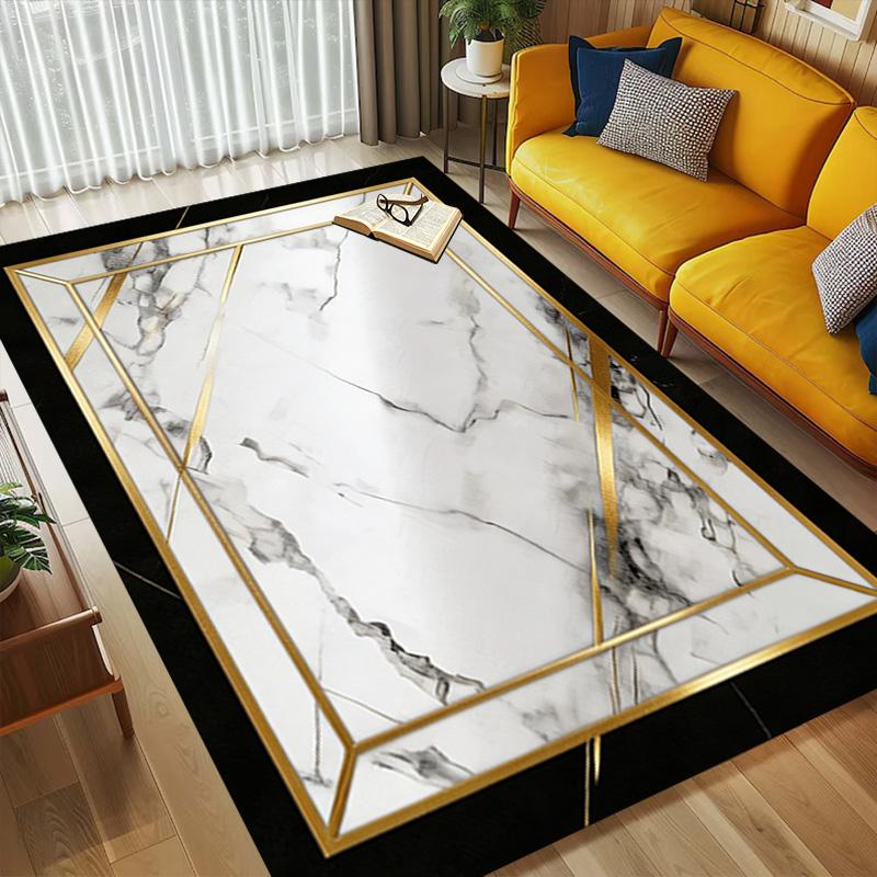 Marble Frame Living Room Nonslip Area Rug Soft Carpet For Bedroom Game Playroom Sofa Office Home Decor Doormat Christmas Gift C926790